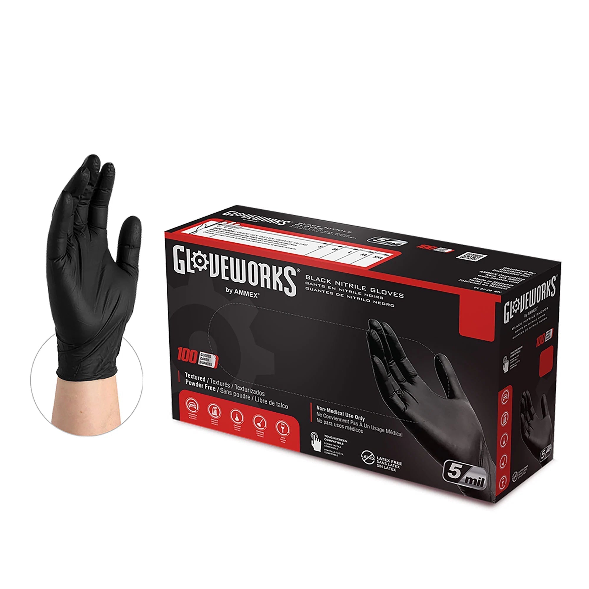 Black Nitrile Industrial Latex-Free Disposable Gloves